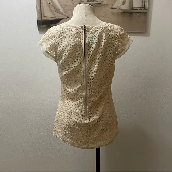 Pixley Yuli Lace Cap Sleeve Blouse XS NWT - Picture 4 of 8